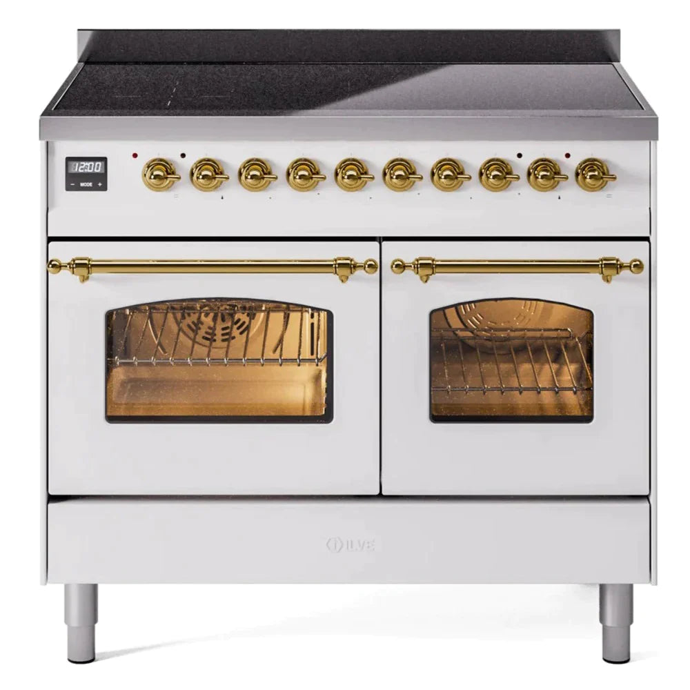 ILVE 40 Nostalgie II Series Freestanding Electric Double Oven Range - 6 Burners, Triple Glass Cool Door, Convection Oven, TFT Display & Child Lock | Perfect for Home Kitchens & Professional Chefs (Model UPDI406NMP)