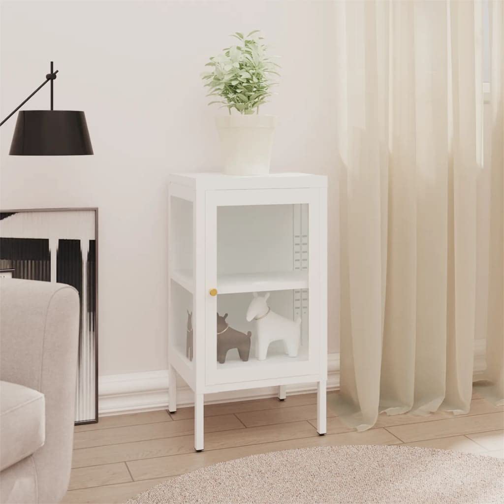 Modern Sideboard Cabinet with Metal Frame & Glass Doors - 14.9