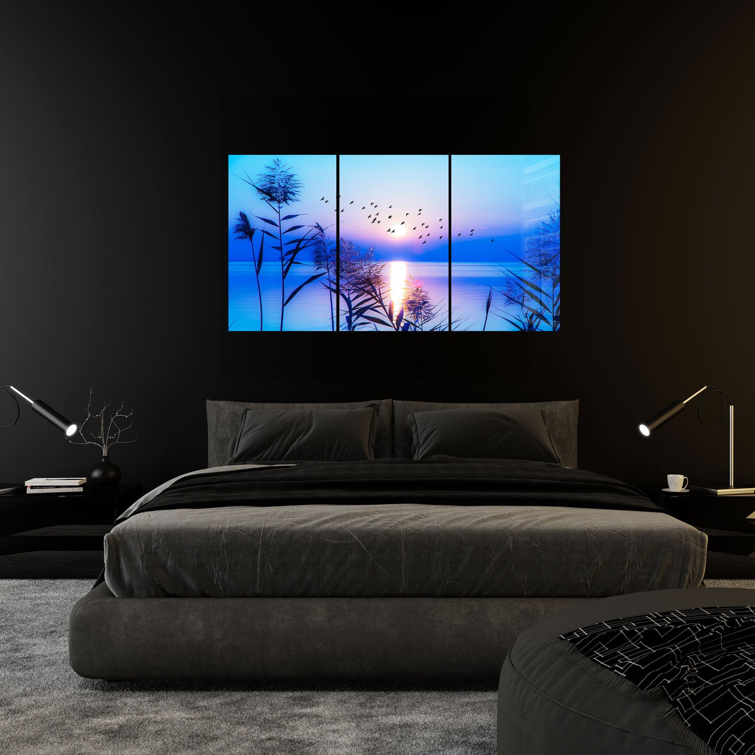 Blue Sunset Trinity - Stunning Sunset Wall Art for Home & Office Decor - Perfect for Living Rooms, Bedrooms & Gifts