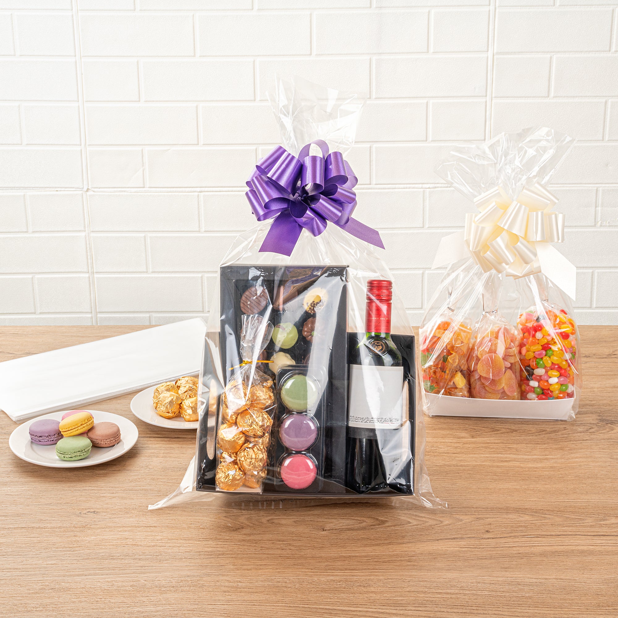 Clear Plastic Gift Basket Wrap Sheets - 14 x 24 Inches - 100 Count Box - Perfect for Party Favors, Wedding Decorations & Holiday Gift Wrapping