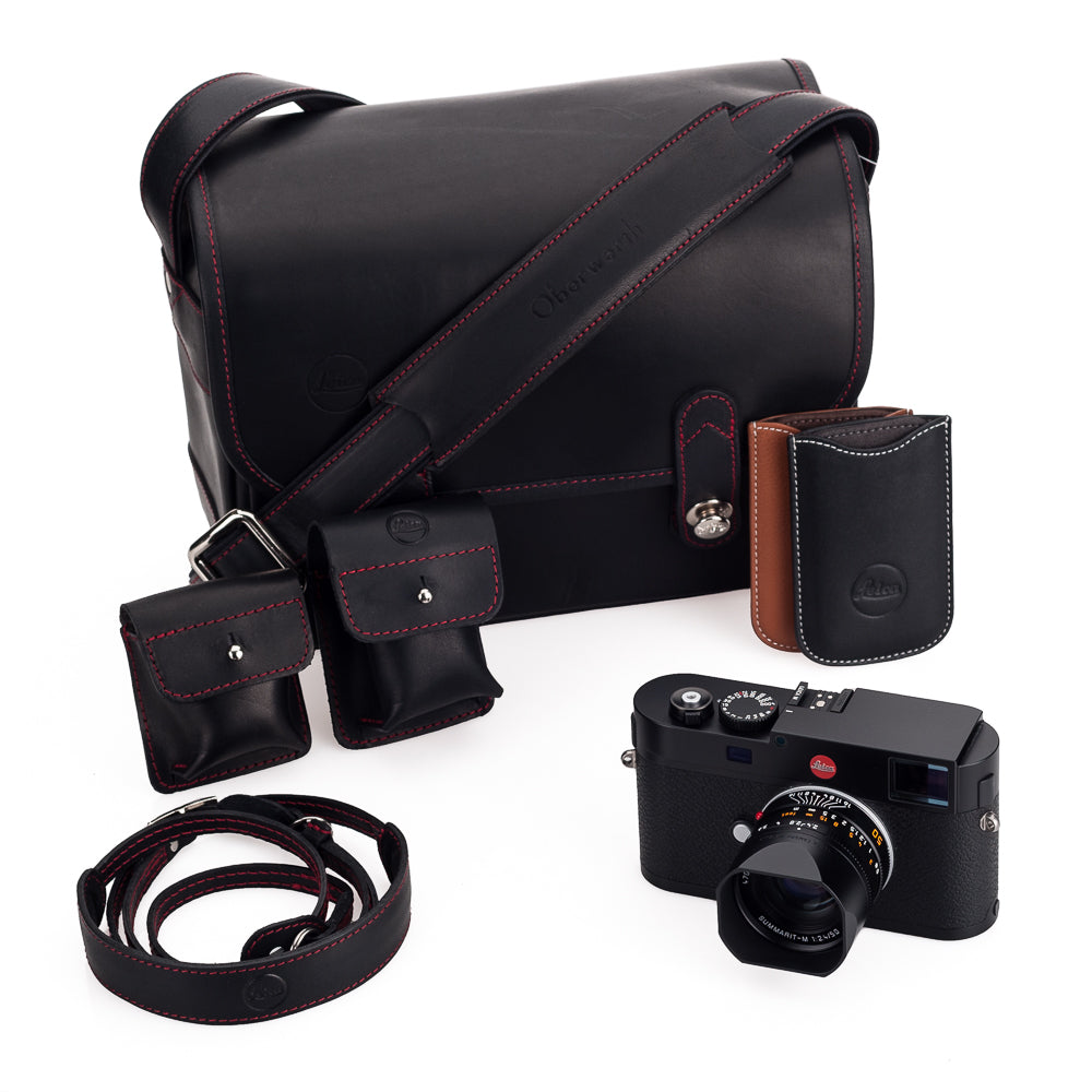 Leica M (Typ 262) Camera Bundle with Summarit M 50mm f/2.4 Lens, Oberwerth Leather Bag & SD Card Holders in Black & Cognac - Professional Photography Kit for Travel & Street Shooting