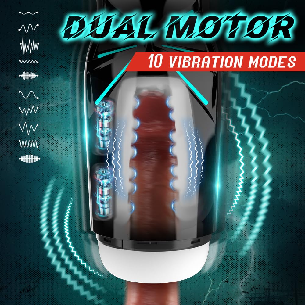 Automatic Male Masturbator with 6 Air Holes & 7 Suction Modes - 10-Speed Vibrating Stroker Cup - UNINHIBIBY Blowjob Sex Machine for Men - Realistic Adult Sex Toy for Solo Pleasure & Discreet Use - White