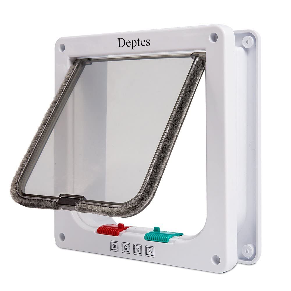 Depets Medium Cat Flap Door with 4-Way Lock (7.5