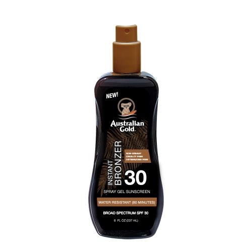 Australian Gold Spray Gel with Instant Bronzer - 8 oz Sunless Tanning Lotion for Natural-Looking Glow | Perfect for Beach, Pool & Summer Vacations