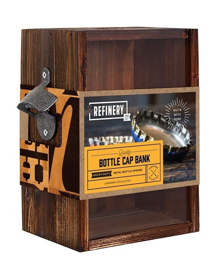 REFINERY Bottle Cap Bank - Save & Recycle Bottle Caps - Perfect for Home, Office & DIY Craft Projects