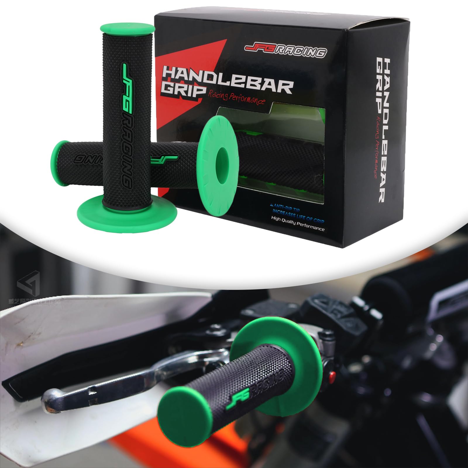 JFG RACING Dirt Bike Handlebar Grips & Cross Bar Pad Kit - 7.87