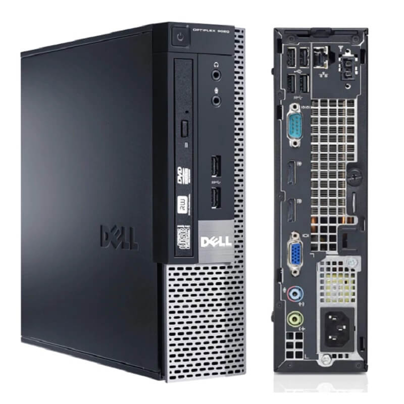 Dell OptiPlex 9020 USFF Ultra Small Desktop PC - Intel Quad Core i5-4590S 3.7GHz, 8GB DDR3 RAM, 128GB SSD, Windows 10 Pro 64-bit - HDMI, DisplayPort, VGA, DVD RW, USB WiFi - 1 Year Warranty - Perfect for Home Office, Business Workstations & Compact Computing Needs
