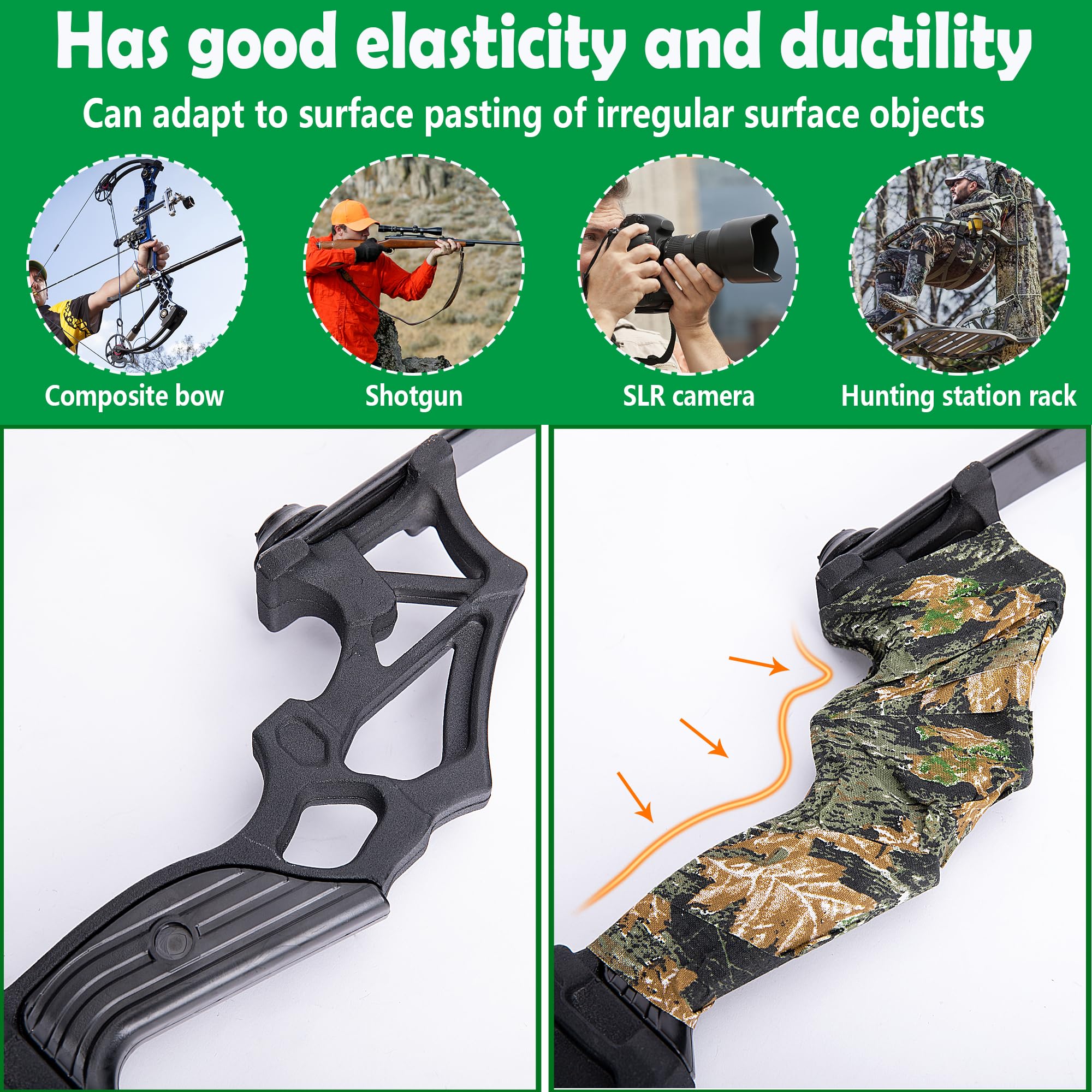 10.9 Yard Camo Stealth Silencing Tape - Premium Hunting Camouflage Wrap with Strong Adhesive for Outdoor Gear | Perfect for Hunting, Camping, Tactical & Survival Equipment