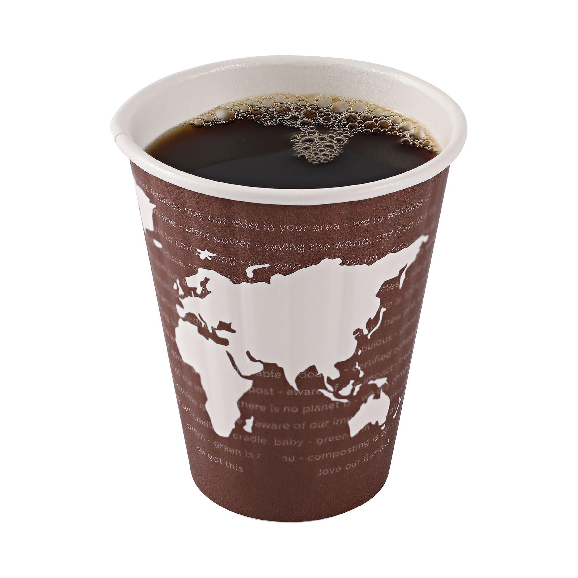 Eco-Friendly Compostable 8oz Disposable Coffee Cups - 800 Count Case, Double-Wall Insulated Hot Paper Cups with Plant-Based PLA Lining | No Sleeves Needed, Color Coded | Perfect for Offices, Cafés, and Eco-Conscious Events