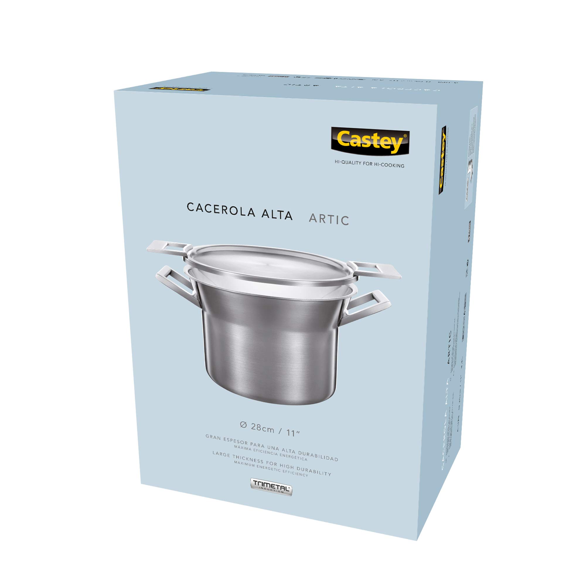 28cm / 8.75L 3-Ply Stainless Steel Stock Pot with Lid - Heavy Duty Cooking Pot for Soups, Stews, Pasta & Canning - Perfect for Home Kitchens & Professional Chefs
