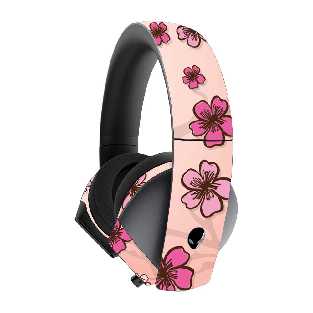 Alienware 7.1 Gaming Headset Skin - Cherry Blossom Vinyl Decal Wrap Cover | Protective & Durable Custom Design | Easy to Apply & Remove | Made in USA | Perfect for Gaming Setup & Personalization