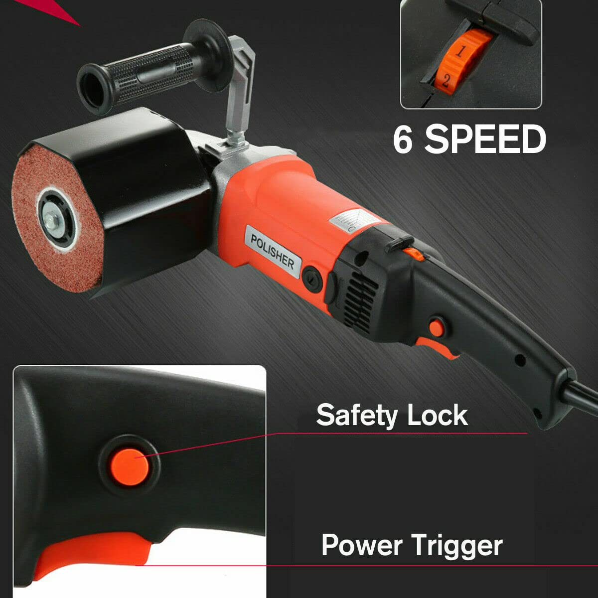 1400W Electric Burnishing Polishing Machine - Handheld Electric Sander for Metal, Stainless Steel & Wood - Perfect for DIY Projects, Automotive Detailing & Furniture Restoration