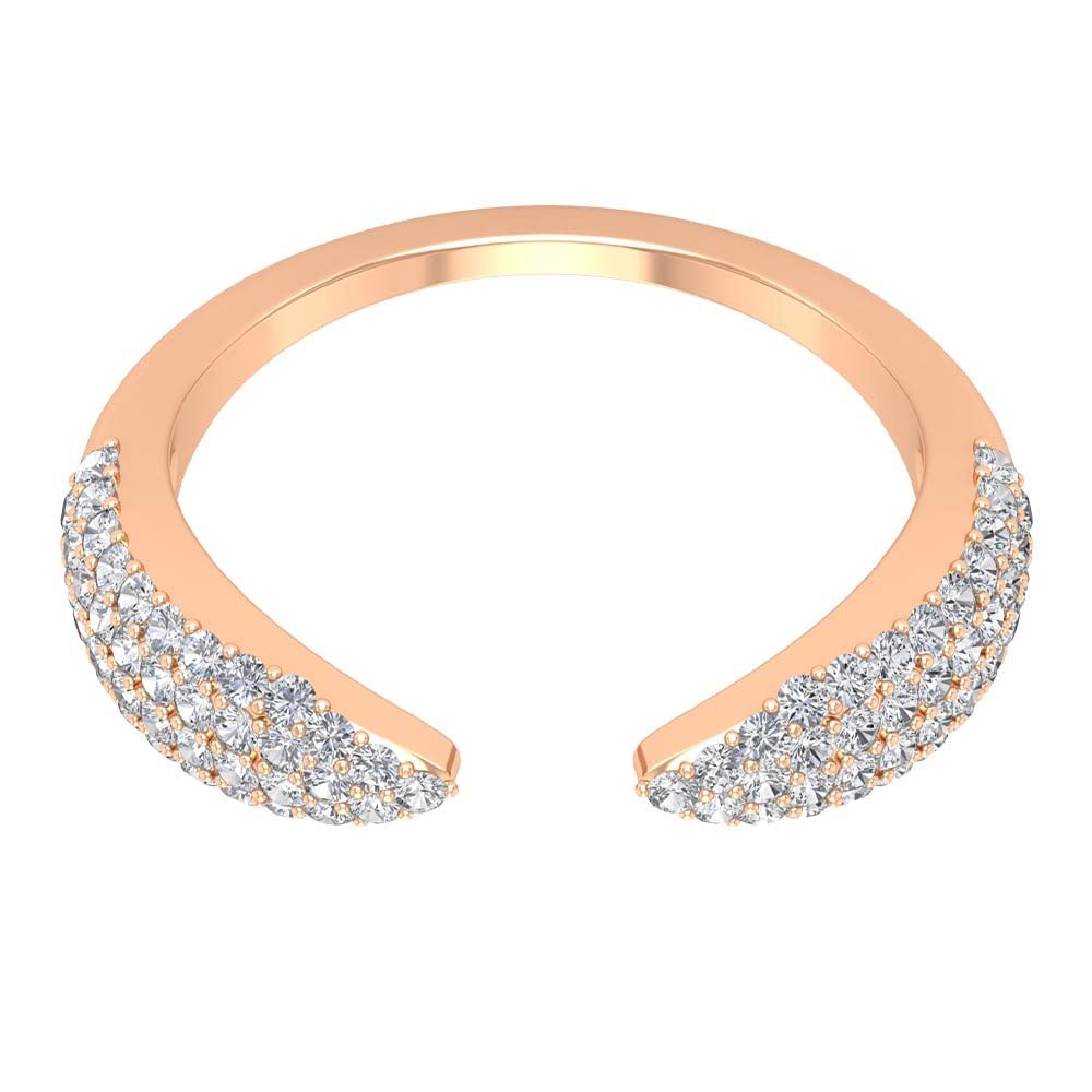 1.25 CT Moissanite Engagement Ring for Women - 14K Solid Gold Classic Round Cuff Ring - Perfect for Weddings, Anniversaries & Special Occasions