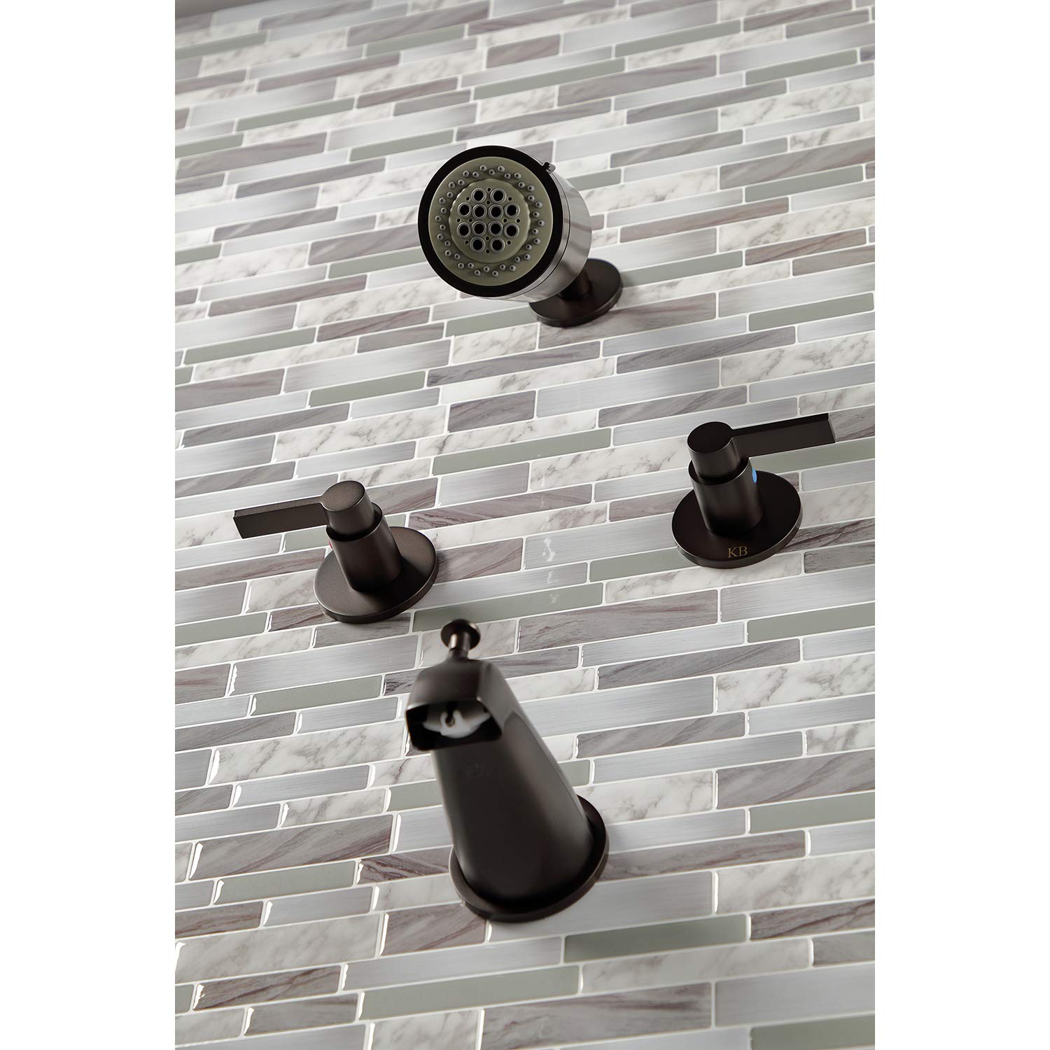 Kingston Brass KBX8145NDL NuvoFusion Oil Rubbed Bronze Tub and Shower Faucet - 7.13