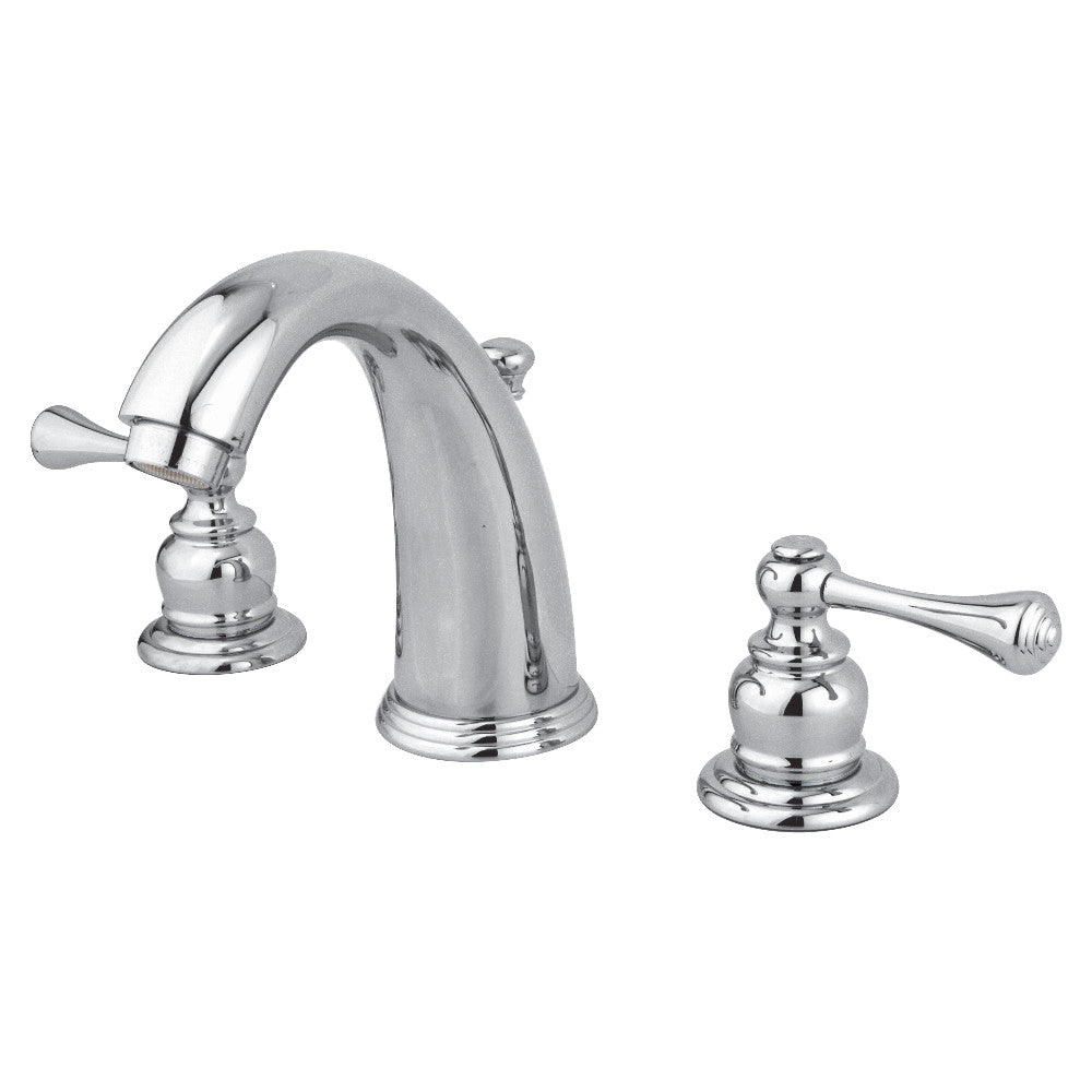 Kingston Brass GKB988BL Widespread Bathroom Faucet - Modern 8-Inch Centerset Bathroom Sink Faucet with High Arc Spout for Vanity, Powder Room & Guest Bathroom