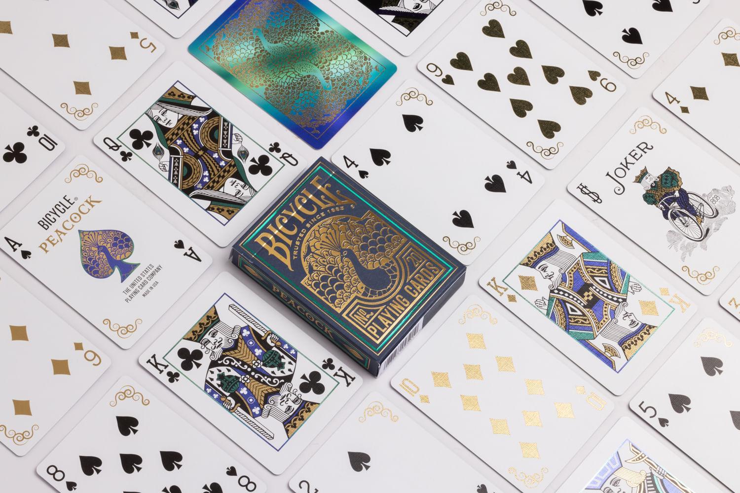 Peacock Themed Bicycle Playing Cards - Premium Quality Poker Cards for Magic Tricks, Card Games, and Collectibles - Perfect for Parties, Game Nights, and Gifts