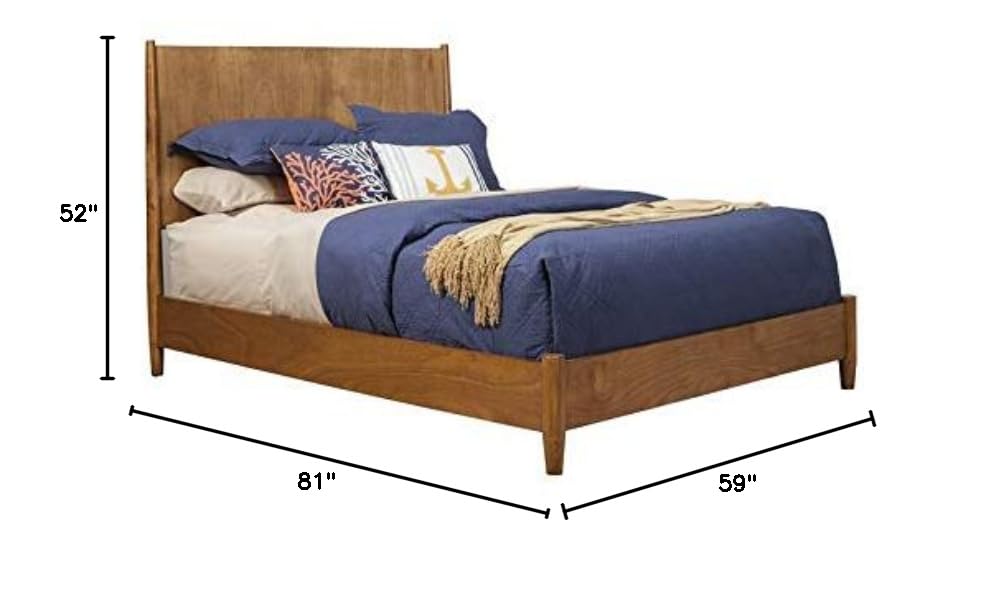 Home Square 2-Piece Bedroom Set - Full Size Panel Bed & Nightstand in Acorn Brown - Perfect for Small Spaces & Guest Rooms