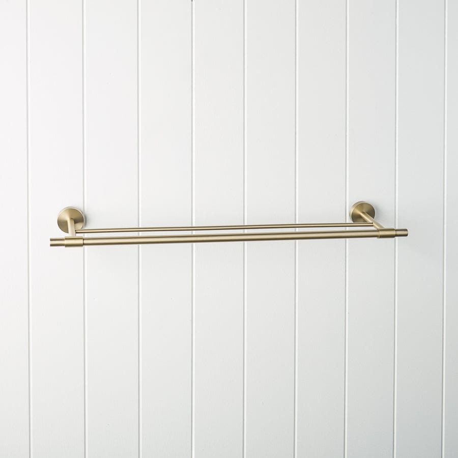 Premium 600mm Melbourne Double Towel Rail in Warm Brushed Nickel - Perfect for Bathroom, Spa & Luxury Hotel Decor