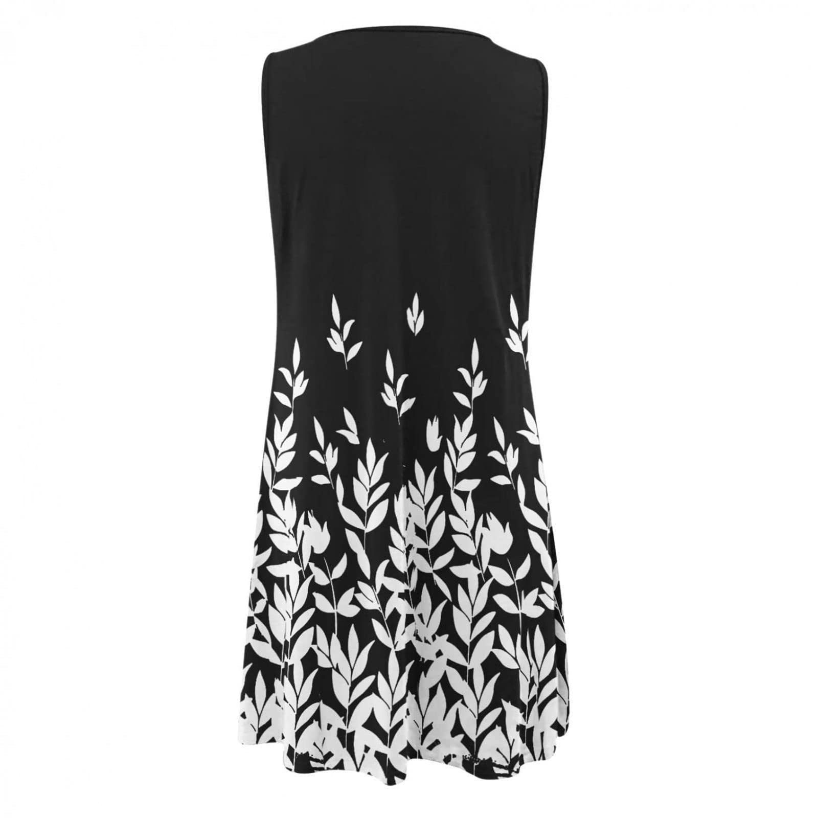 2023 Women's Summer Dresses - Floral Printed Sleeveless Tank Dress with Hollow Out Design, Casual Beachwear for Vacation & Outdoor Activities, Sizes S-2XL