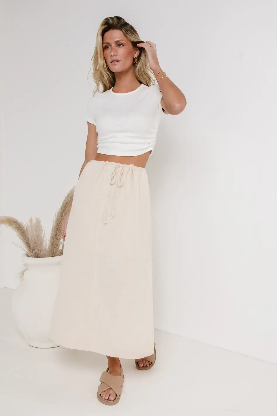 Stylish Kelilah Textured Skirt for Women | Trendy A-Line Midi Skirt with Unique Pattern | Perfect for Office, Date Night & Summer Outfits