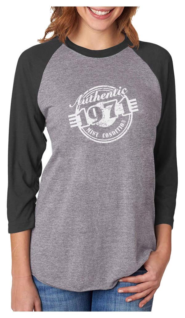 1971 Vintage Baseball Jersey for Women - 3/4 Sleeve Retro Sports Shirt - Perfect 50th Birthday Gift & Throwback Fashion - Great for Parties, Sports Events & Casual Wear