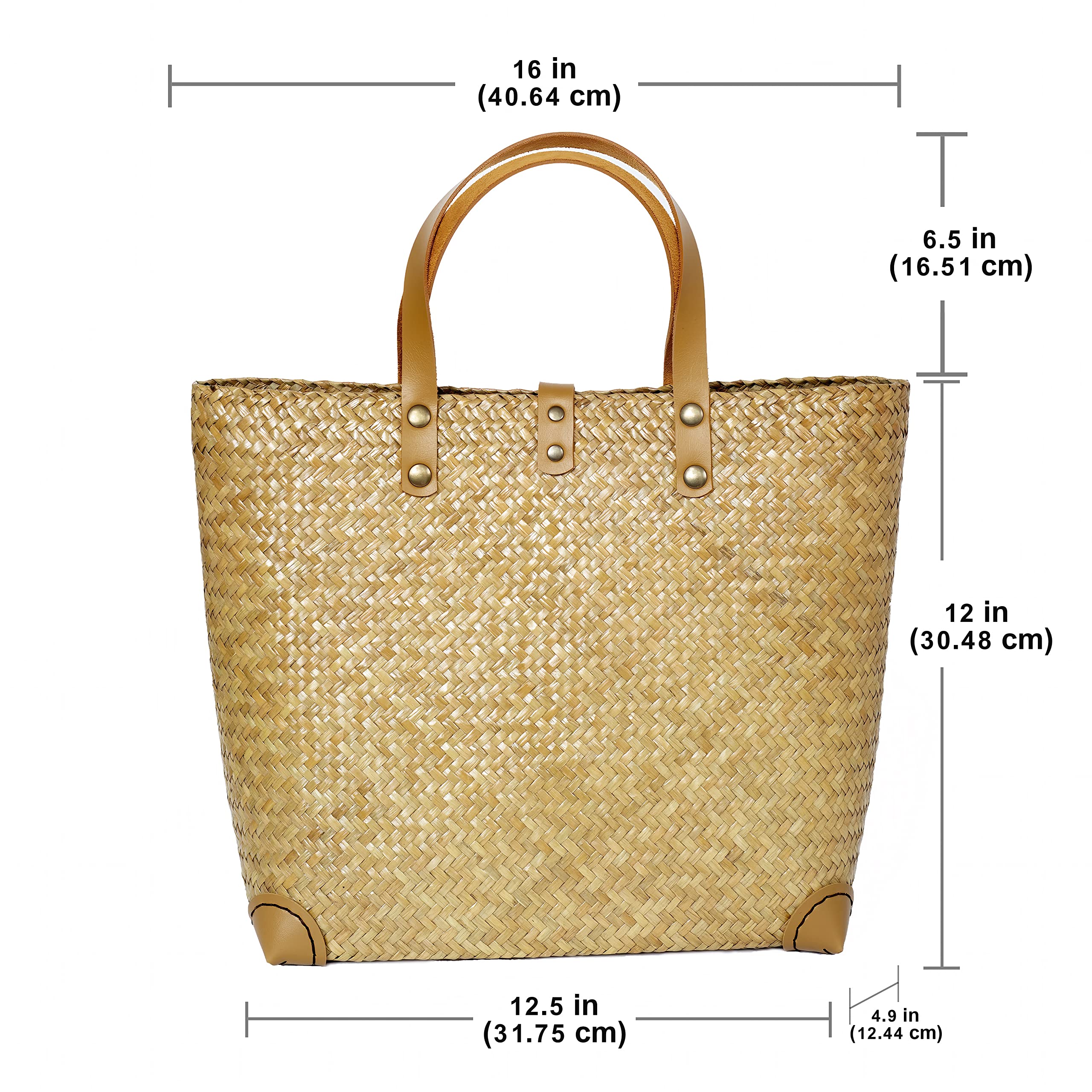 Wabi Sabi Handmade Straw Bag – Women's Boho Shoulder Crossbody Beach Purse | Natural Handwoven Tote for Summer Vacation, Picnic, Daily Use | Perfect for Beach Outings, Farmers Market & Brunch Dates