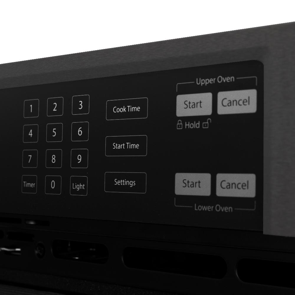 ZLINE 30-inch Black Stainless Steel Kitchen Package - Gas Rangetop, Convertible Range Hood & Double Wall Oven (3KP RTBRH30 AWD) | Perfect for Modern Home Chefs & Gourmet Cooking Enthusiasts