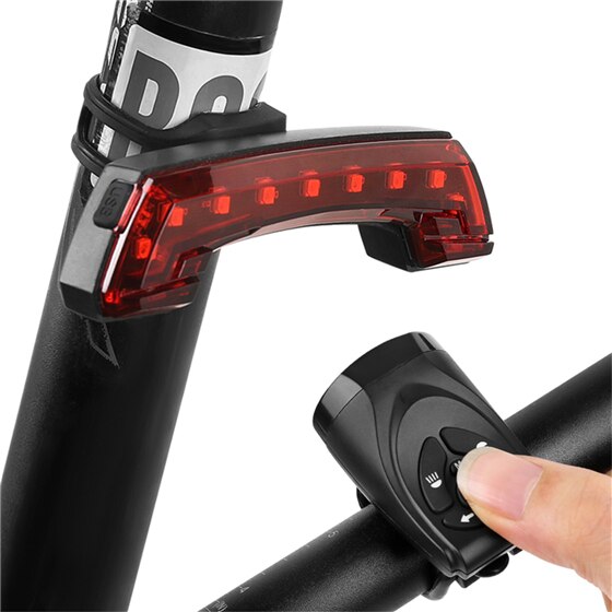 Smart Wireless Remote Control Bike Tail Light with Turn Signal & Horn - MTB Bicycle Rear Warning Light for Night Cycling Safety | Perfect for Commuting, Mountain Biking & Road Safety
