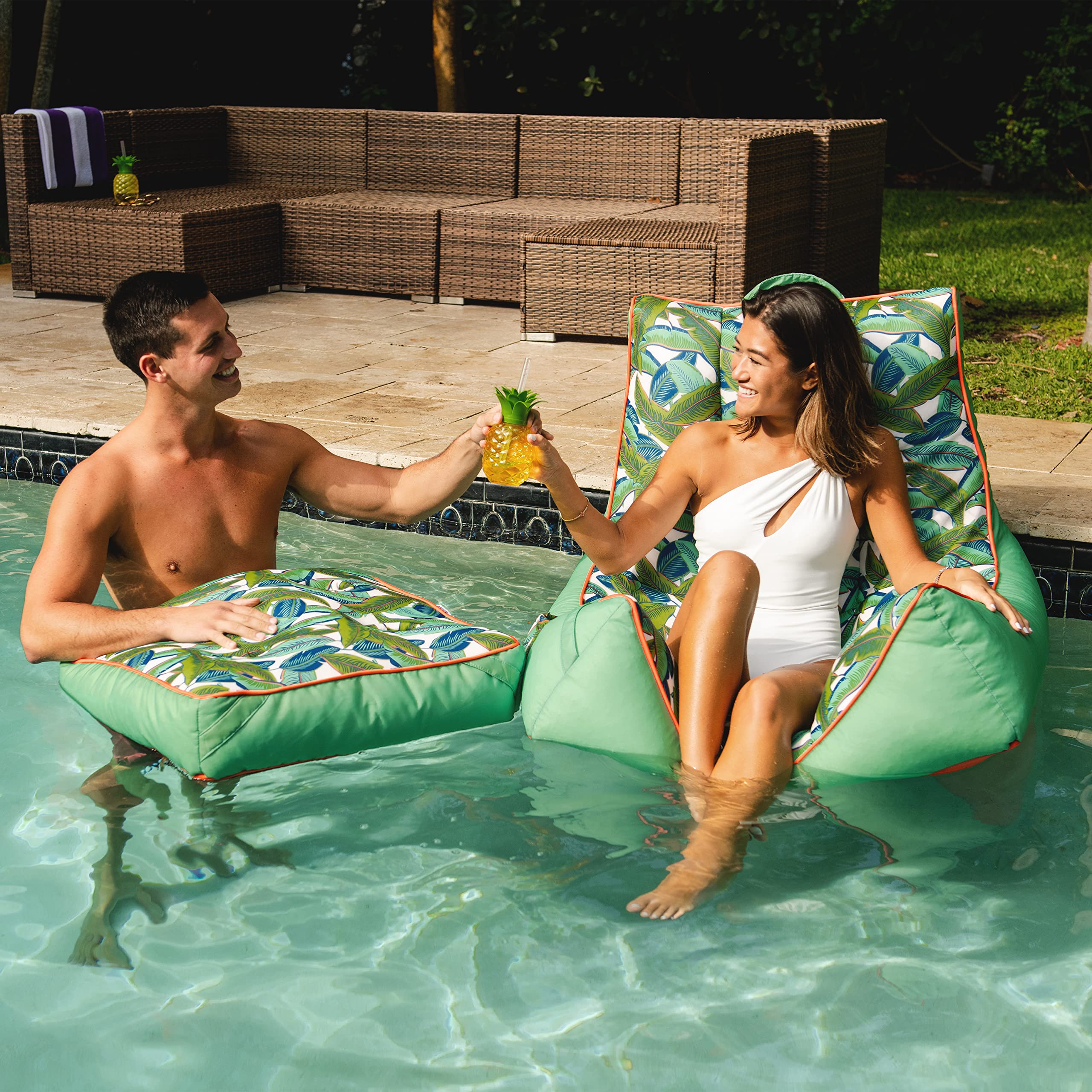 Big Joe Captain's Float Pool Lounger - Double Sided Mesh, Quick Draining Fabric, No Inflation Needed - Perfect for Poolside Relaxation and Outdoor Lounging