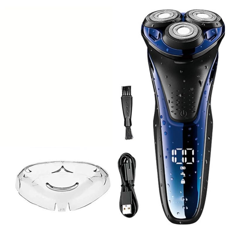 3D Floating Head Rotary Electric Shaver for Bald Men - Waterproof Rechargeable Beard Trimmer & Face Shaving Machine for Smooth Head Shaving at Home or Travel