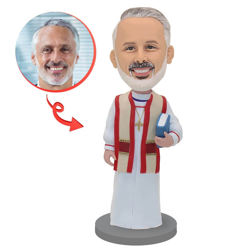 Custom Priest Bobblehead - Personalized Religious Figurine Gift for Pastors & Clergy - Perfect for Church Events, Office Decor & Christian Gifts