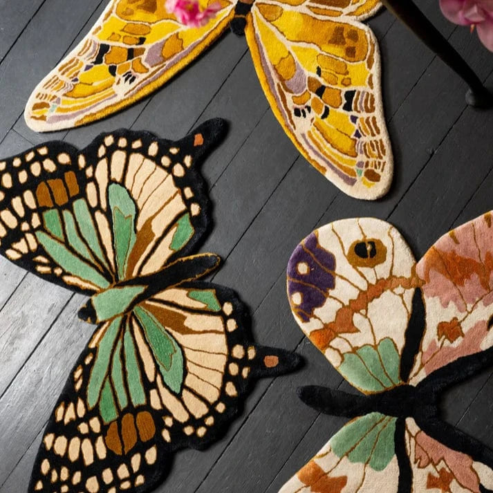 Hand Tufted Butterfly Design Area Rugs - Vibrant Kaleidoscope Pattern, Soft & Durable for Living Room, Bedroom, Nursery Decor | PRE ORDER
