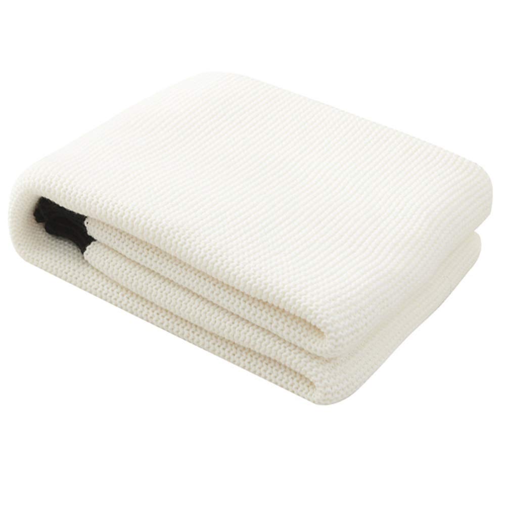 Soft Knit Throw Blanket for Sofa & Bed - Cozy 130x170cm Blanket for Home Decor, Travel & Gifts (White) - Perfect for Lounging, Snuggling & Enhancing Your Living Space