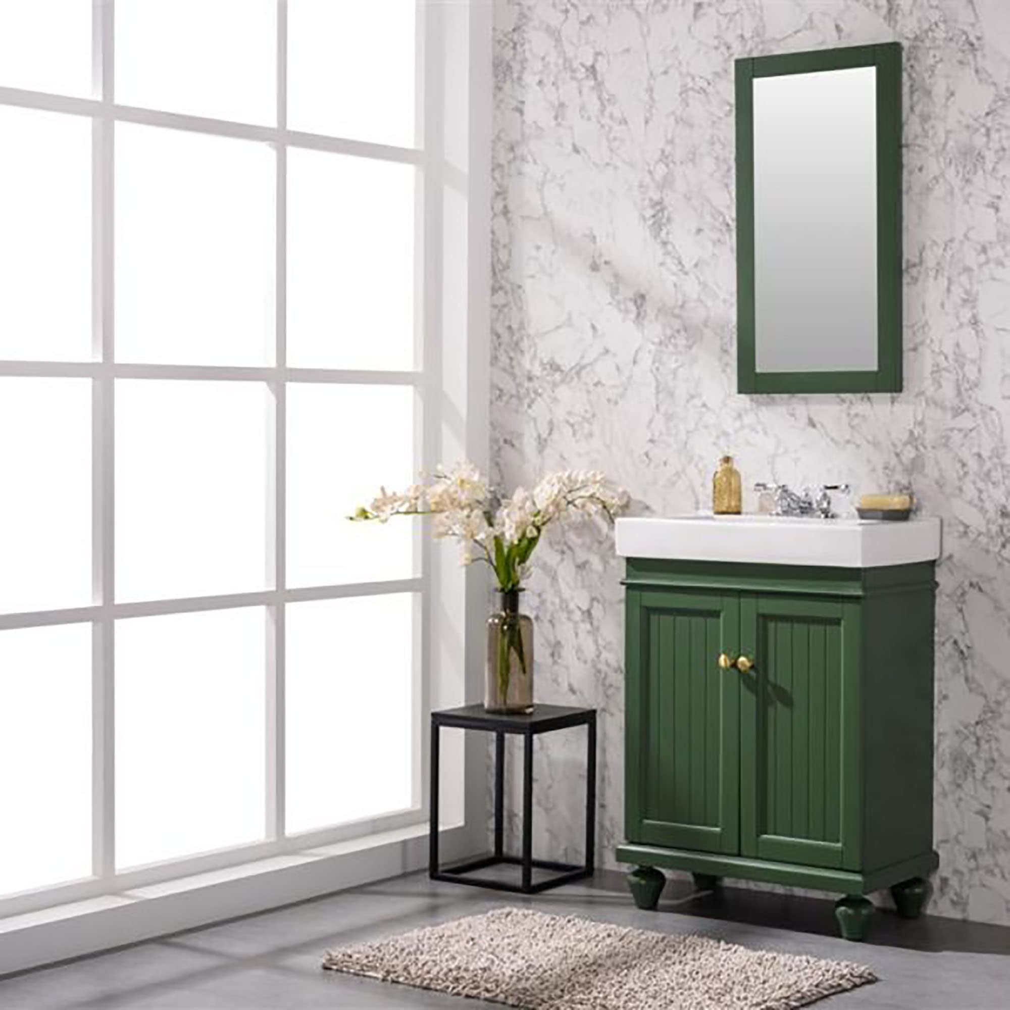 Legion Furniture 24-inch Bathroom Vanity with Vogue Green Sink - Modern Space-Saving Design for Small Bathrooms, Powder Rooms & Apartments