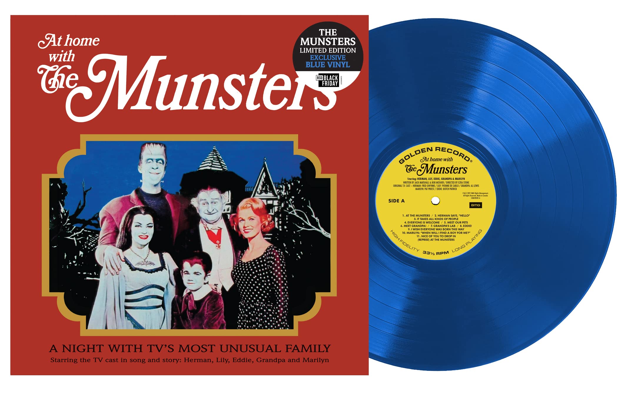 At Home With The Munsters - Limited Edition Blue Vinyl Record | Classic TV Soundtrack | Perfect for Collectors & Music Lovers | Great for Home Decor & Retro Music Nights