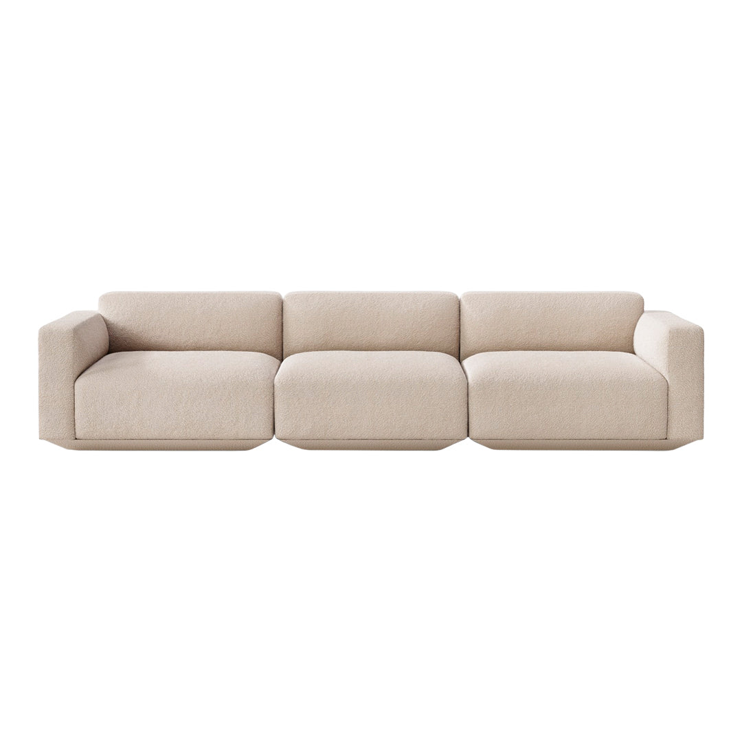 Develius Model D 3-Seater Sofa - Modern Comfortable Couch for Living Room, Lounge & Office - Soft Fabric Upholstery with Sturdy Wooden Frame