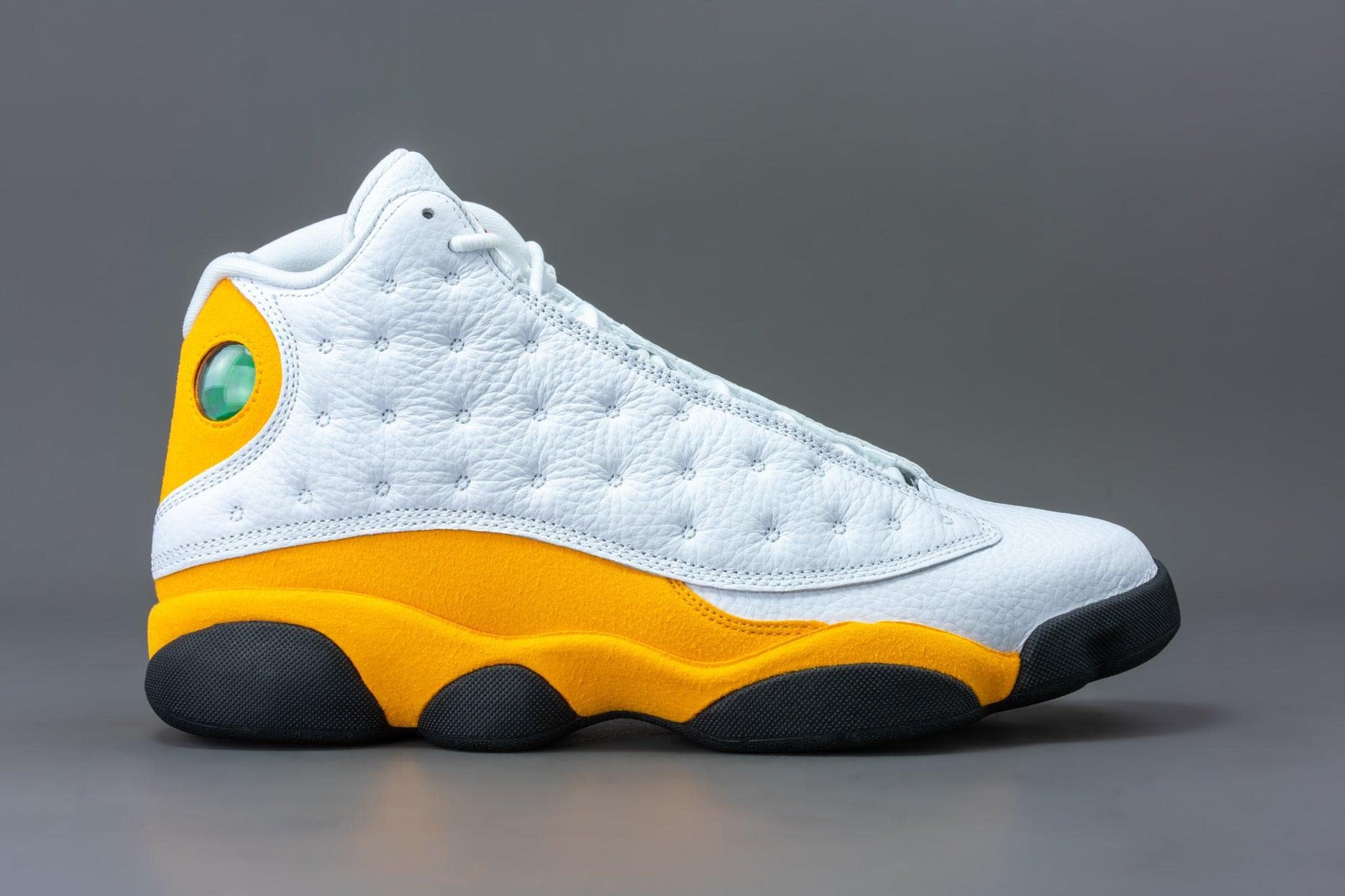 Jordan Men's Air 13 Retro Sneakers 414571-167 Del Sol - Size 8 White/Blue Basketball Shoes for Casual Wear & Street Style