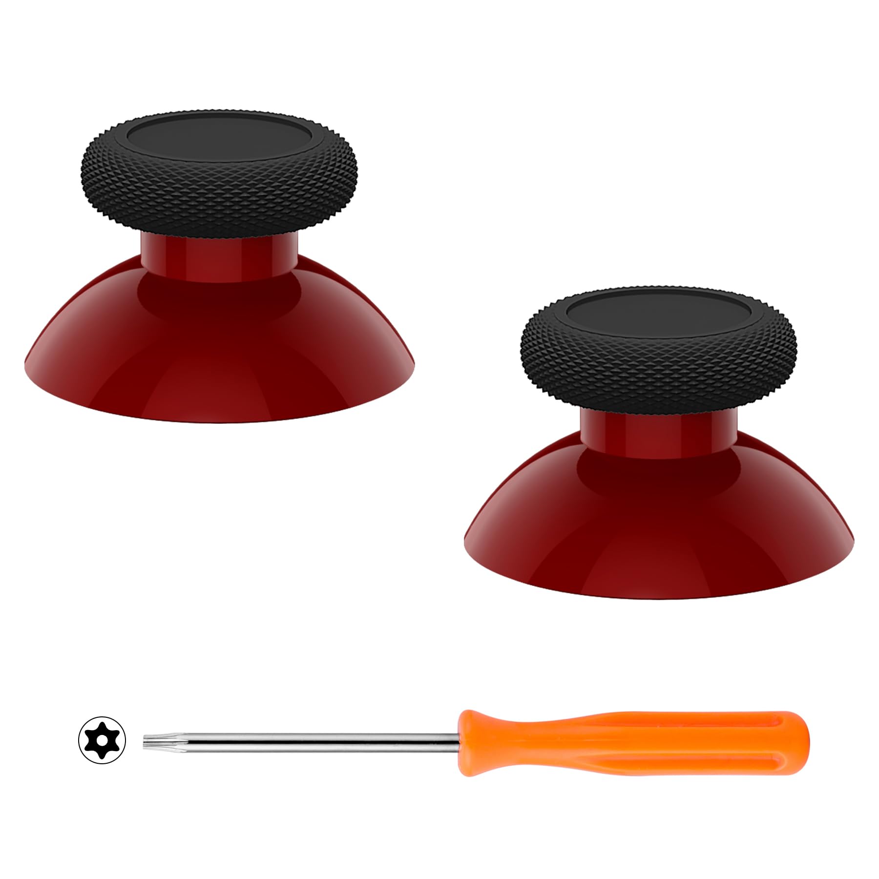 eXtremeRate Replacement Thumbsticks for Xbox Core Wireless Controller - Joystick Repair Kit Compatible with Xbox Series X/S, Xbox One S/X & Elite Controllers (Carmine Red & Black) - Perfect for Gaming, DIY Repairs & Controller Customization