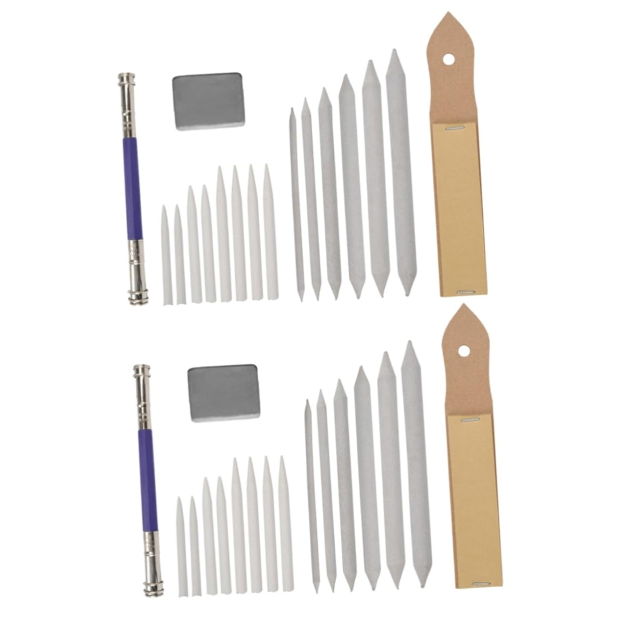 SEWACC 2-Piece Eraser Extender & Blending Stump Set - Professional Sketch Tools for Charcoal, Pencil & Graphite Drawing - Perfect for Artists, Students & Sketching Enthusiasts (Ideal for Shading, Blending & Detail Work)