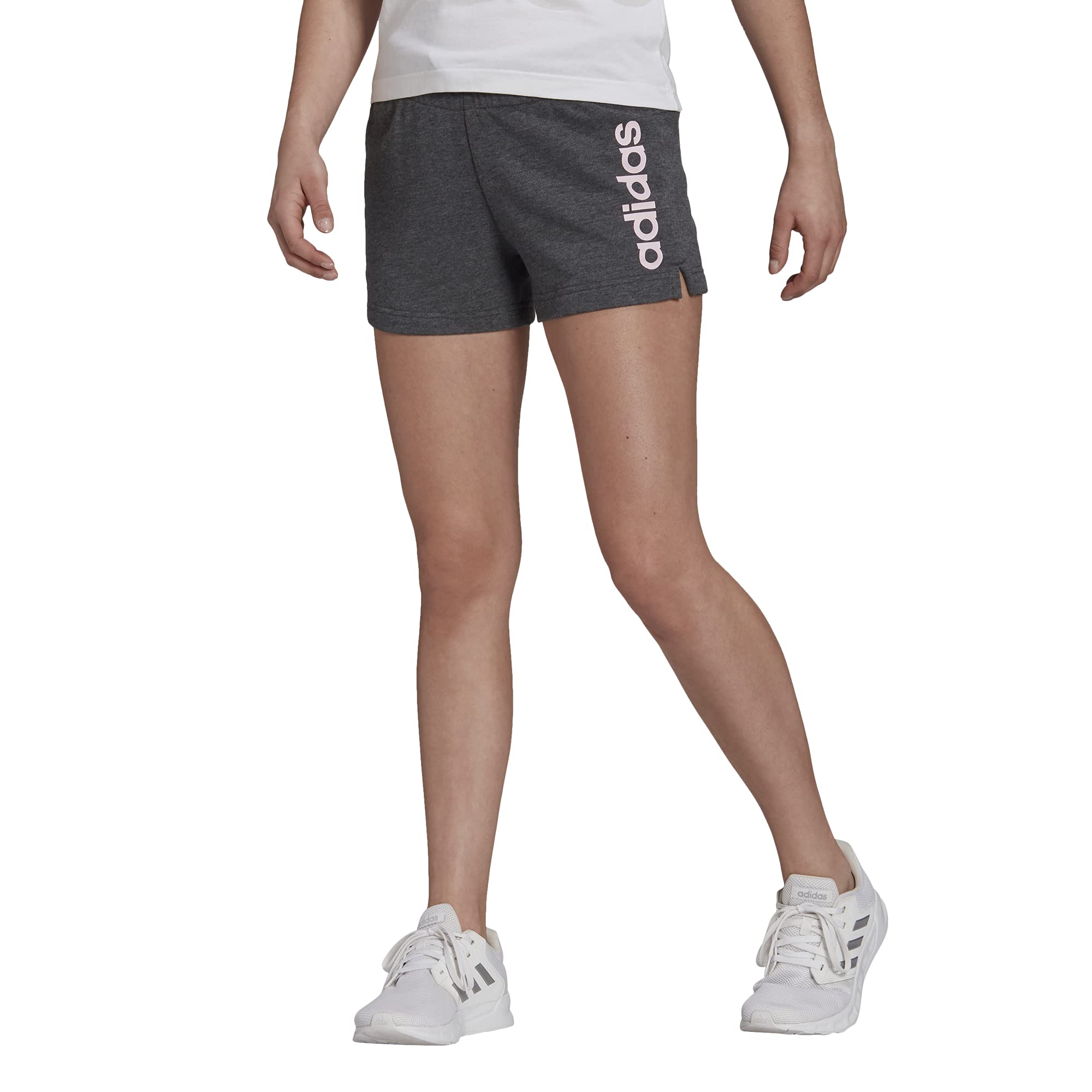 Adidas Women's Essentials Slim Logo Athletic Shorts - Lightweight Workout Running Yoga Gym Sports Shorts for Active Lifestyle