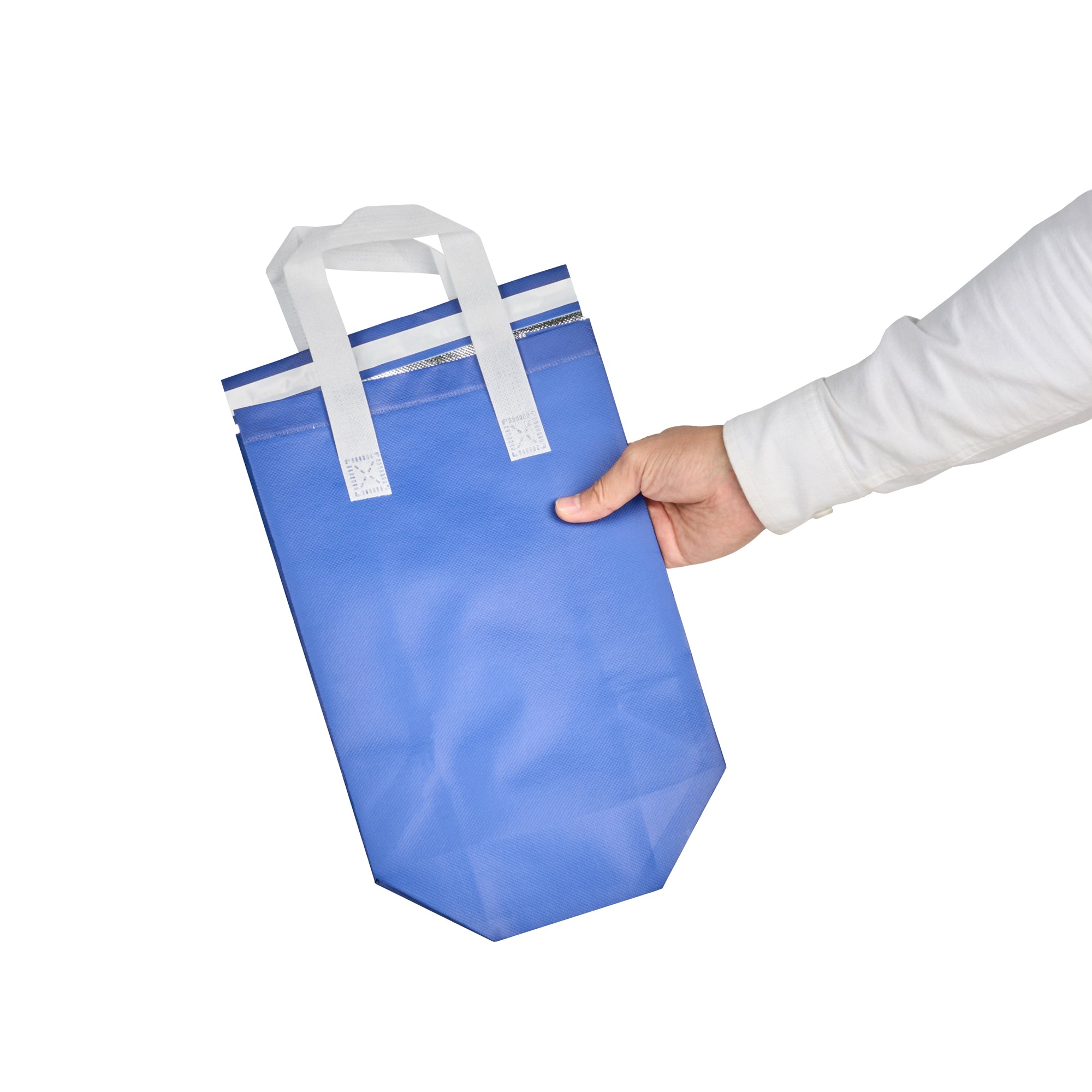Blue Insulated Tamper-Evident Takeout Bags 8.25