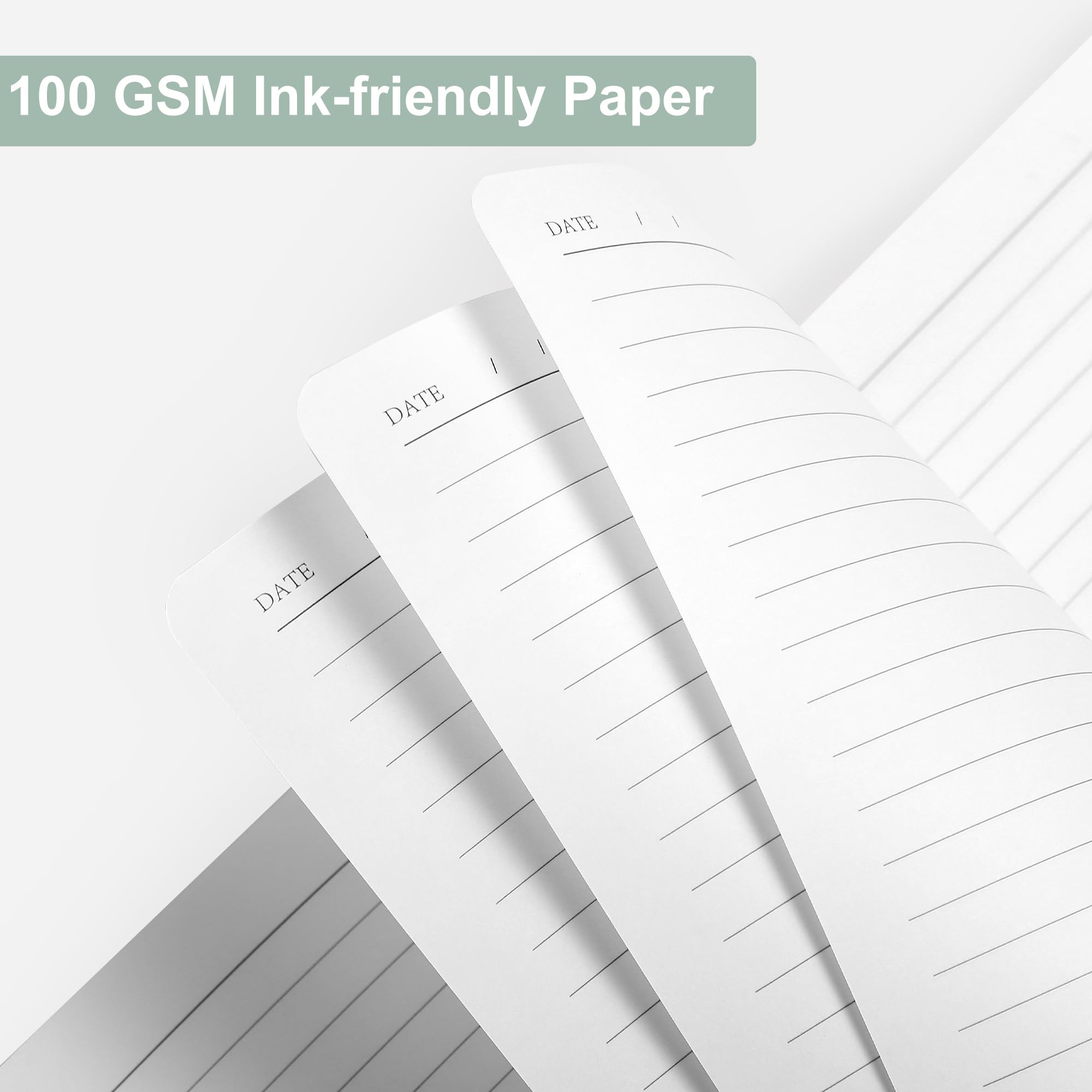 Premium Lined Journal Notebook for Women & Men - 320 Pages, 100 GSM Thick Paper, A5 Hardcover Leather Writing Diary - Perfect for Work, Note Taking, Journaling & Gift Giving (5.7x8.3 Inches, Green)
