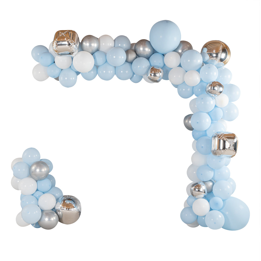 Balloonify Blue White Silver Balloon Arch Garland Kit - 142 Pieces for Party Decorations, Weddings, Birthdays & Events