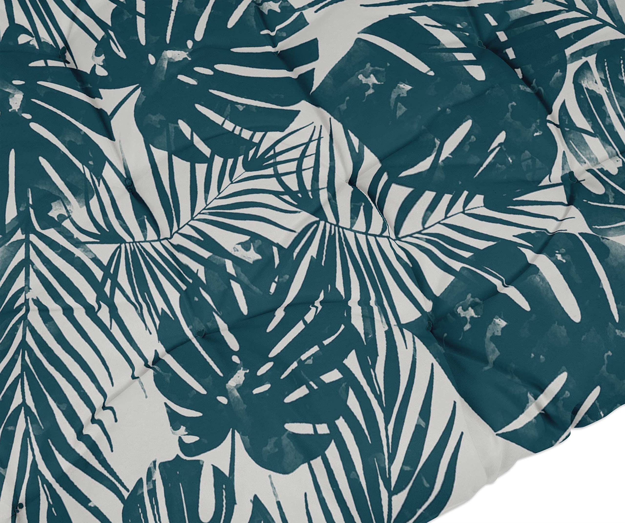 Quilted Thick Padded Seat Cushion for Rocking Chair, Sofa & Recliner - 74x23 Inch Teal Green Outdoor Bench Cushion with Ties - Perfect for Garden, Patio, Terrace & Porch Furniture