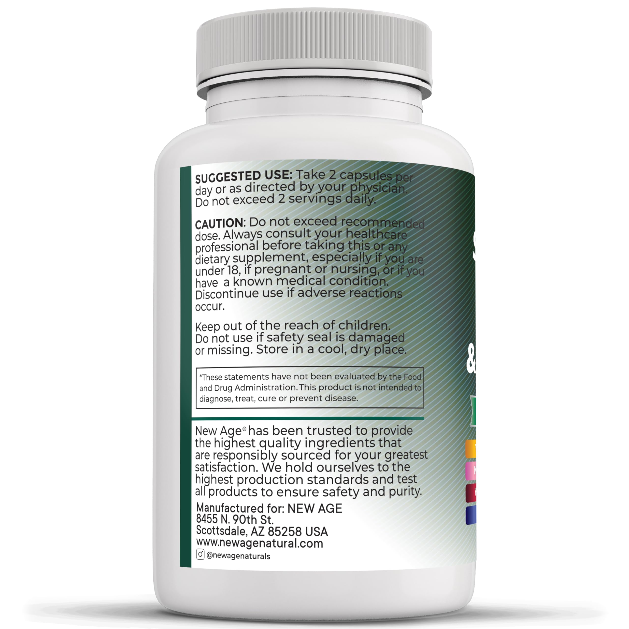 NEW AGE Selenium Zinc Iodine Supplement with L-Tyrosine, Ashwagandha, Bladderwrack & Turmeric - Thyroid Support for Men & Women - 120 Capsules - Boost Energy & Metabolism for Active Lifestyle