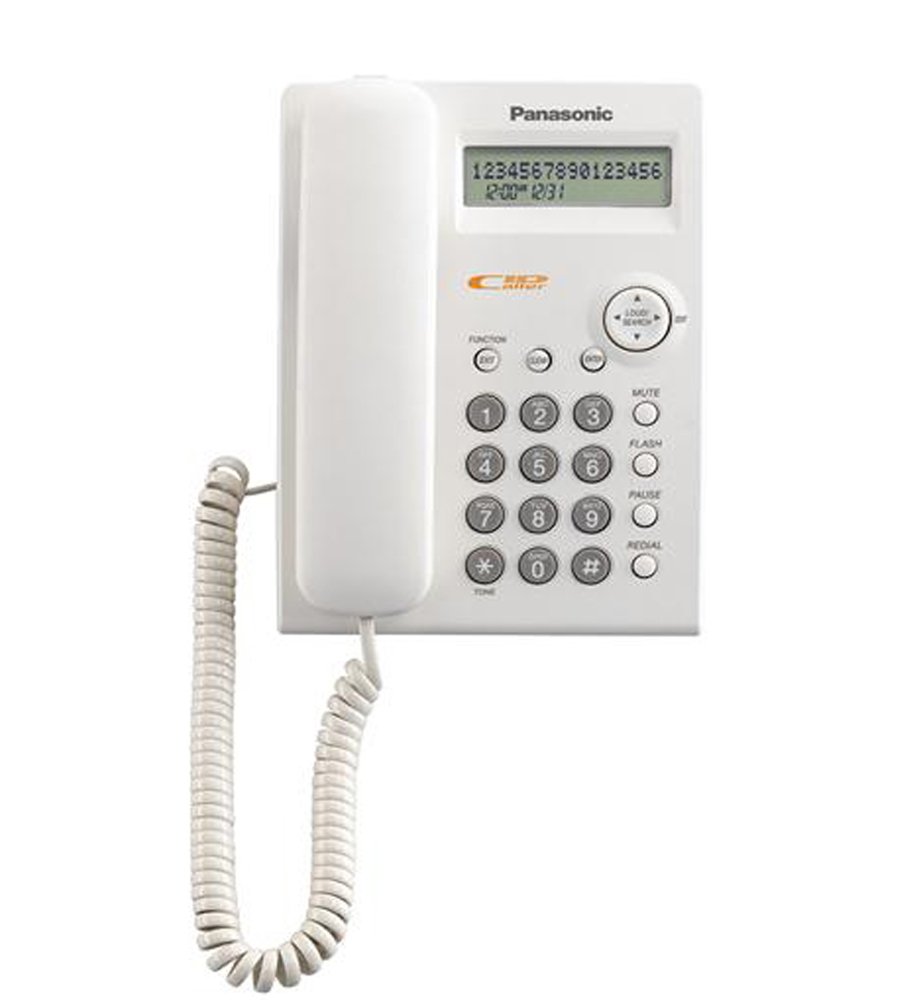 Panasonic KX-TSC11W White Corded Phone with Caller ID & Call Waiting - Ideal for Home, Office, and Business Use