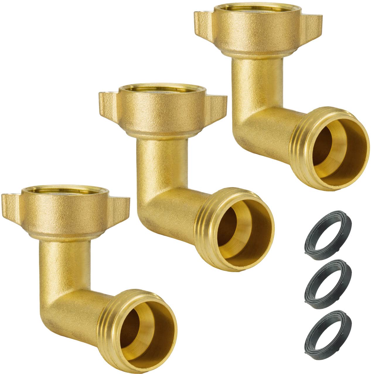 90 Degree Water Hose Elbow for RV - 3-Piece Set by PLG | Perfect for RV Water Hookups, Camping & Outdoor Use