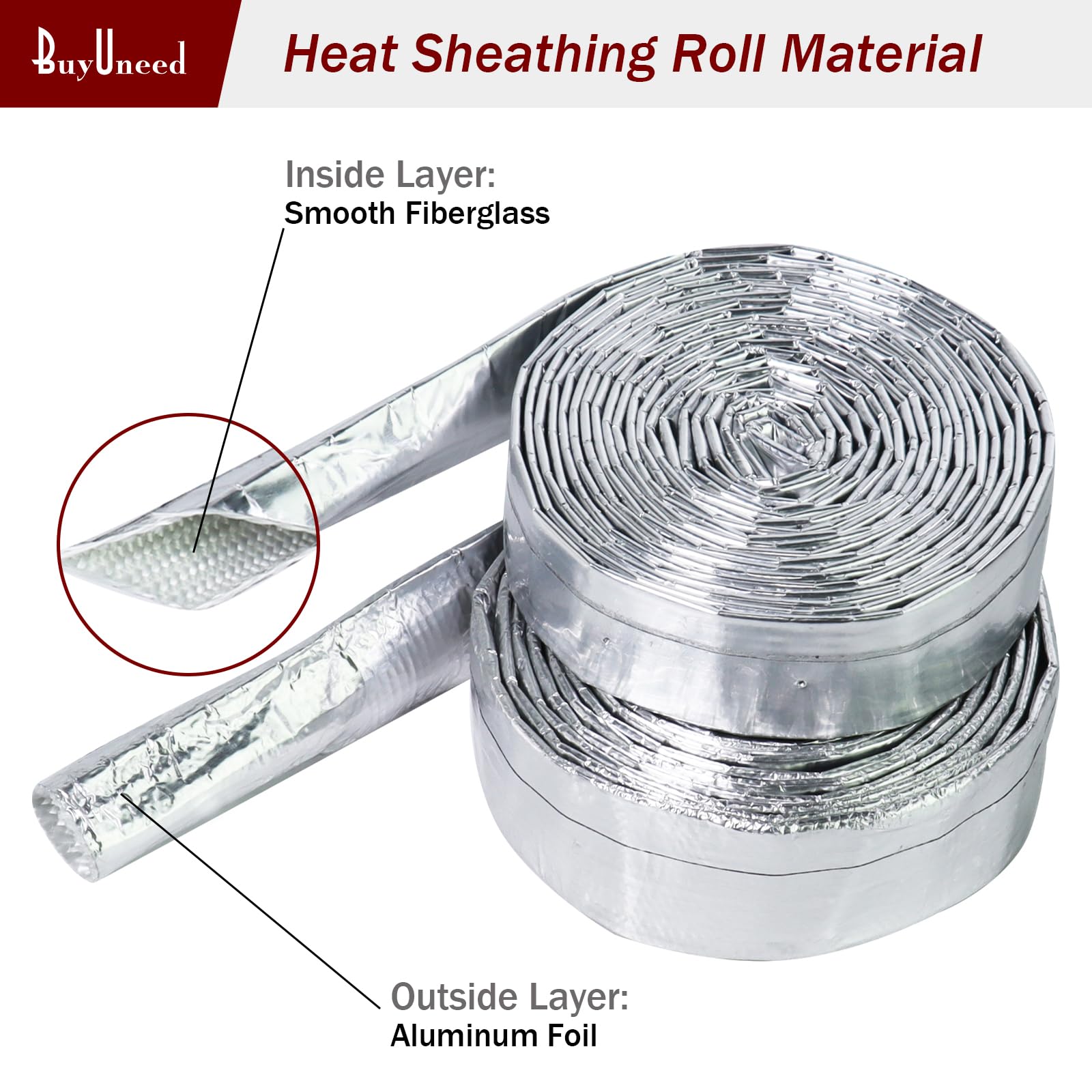 High-Temp Car Aluminized Sleeving Heat Shield Roll - 3/8