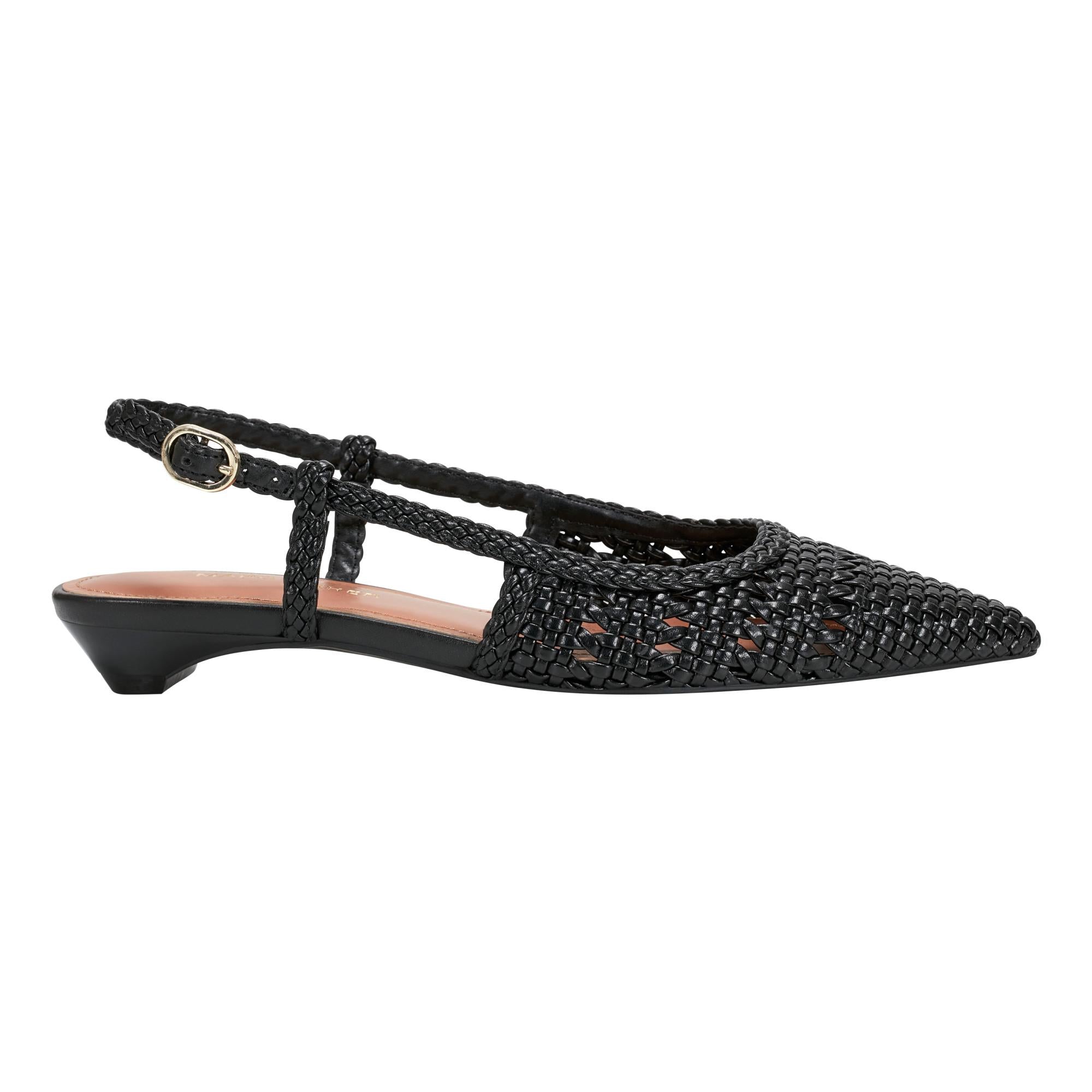 Marc Fisher Women's Kelysa Black Leather Pointed Toe Ankle Boots with Woven Fez Nappa Design - Perfect for Office, Date Night & Fall Fashion Outfits