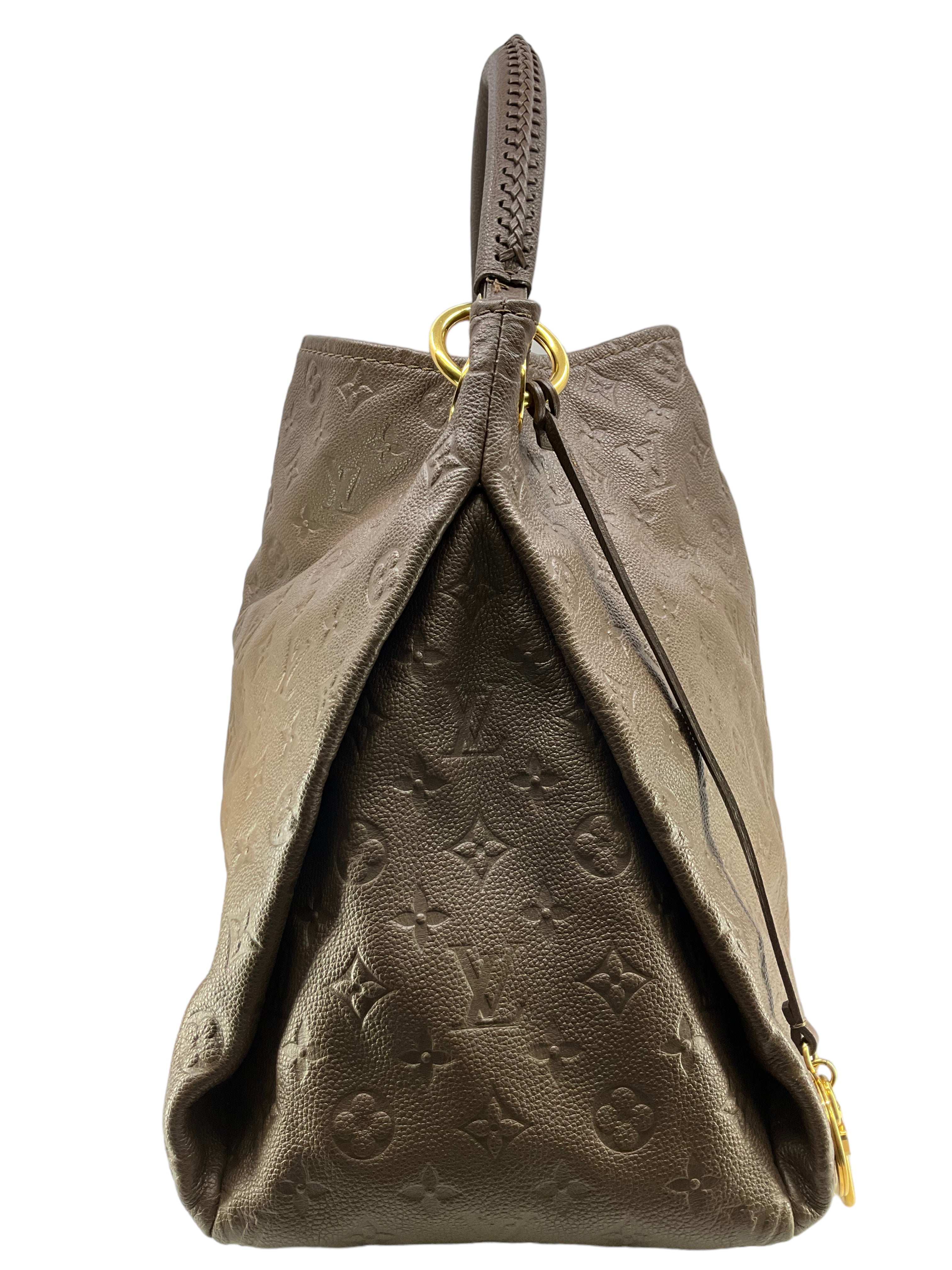 Louis Vuitton Artsy MM Monogram Empreinte Leather Handbag for Women - Brown Shoulder Bag with Zip Closure, Perfect for Work, Travel & Everyday Use